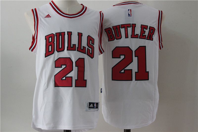 Men Chicago Bulls 21 Butler White Adidas NBA Jersey